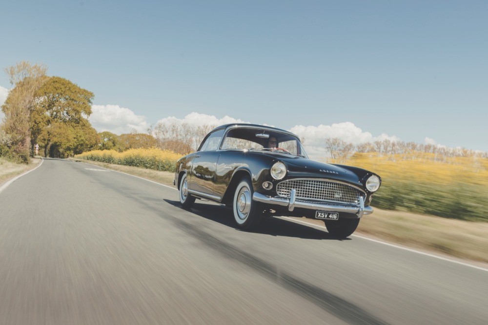 Classic car in showroom